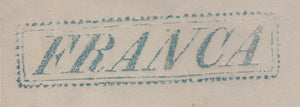 Peru 1856 Pre-Philatelic Front Cover, Callao CDS with Franca Boxed Cancel