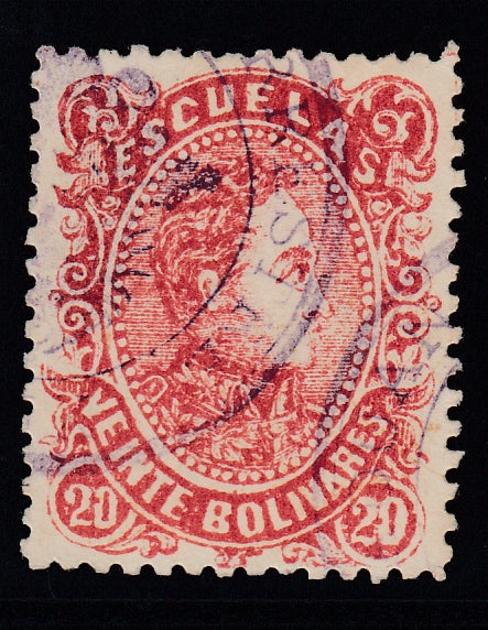 Venezuela 1880 20b Rose Red Escuelas Used. Scott 66