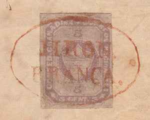 Colombia 1860 5c Lilac, Stone A, Folded Lettersheet From Giron to Floridablanca, Cancelled by Red Oval Pre-Philatelic Franca Handstamp