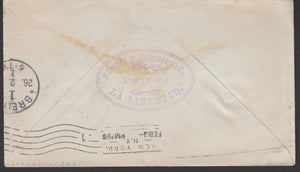 El Salvador 1899 13c Olive Postal Envelope from La Libertad to Bremen, Germany