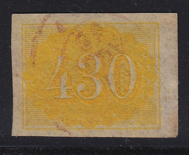 Brazil 1861 430r Yellow Used. Scott 40