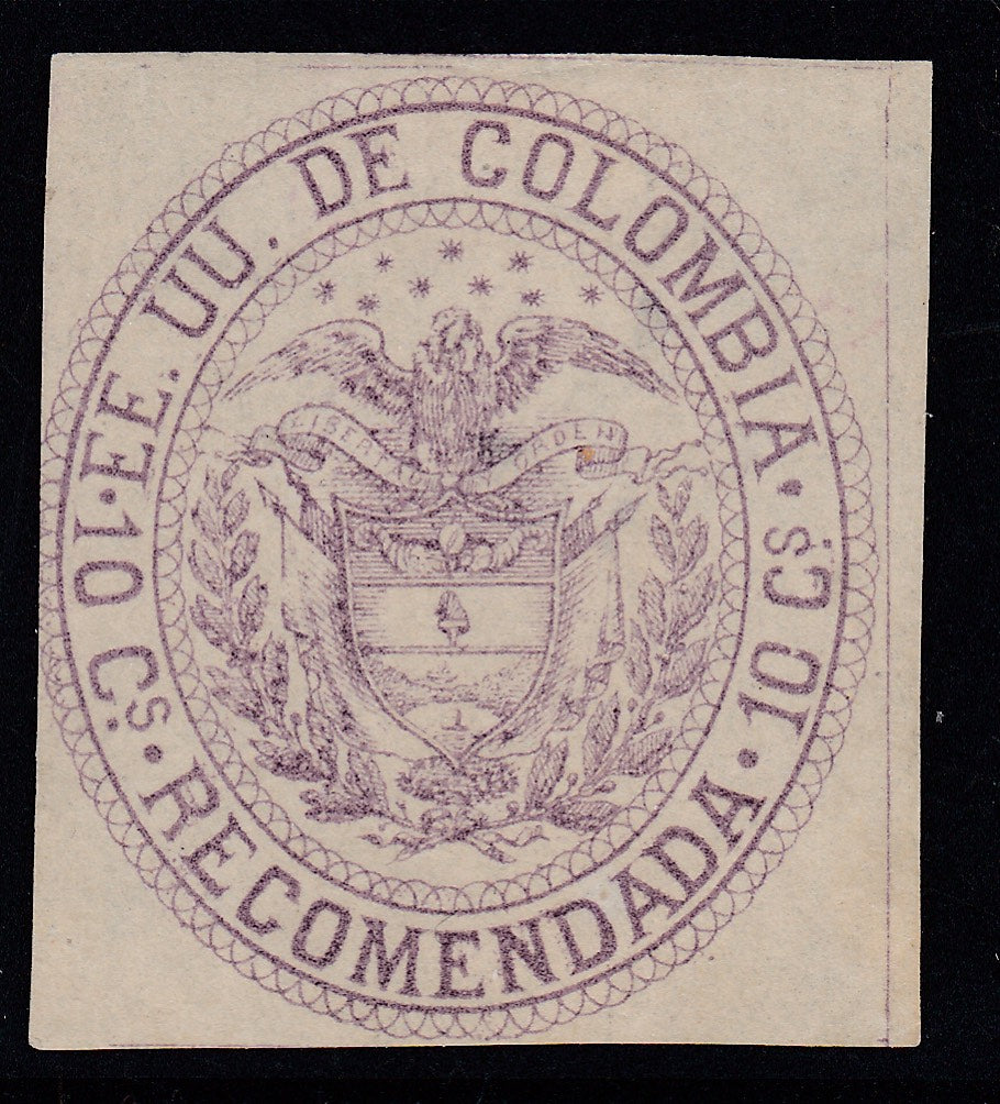 Colombia 1881 10c Violet Registration Stamp LM Mint. Scott F7