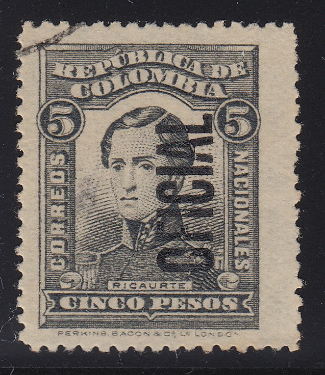 Colombia 1937 5p Grey Official Used. Scott O8
