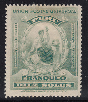 Peru 1899 10s Blue Green M Mint. Scott 159