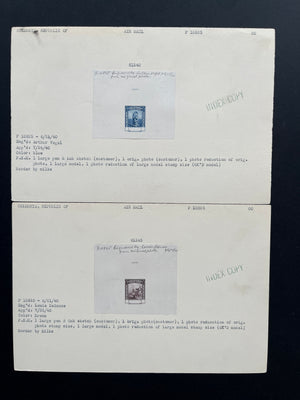 Colombia 1941 Airmail Complete Set of Index Copy Die Proofs x  13 + Progressive Die Proofs x 5. Scott C121-C133 var