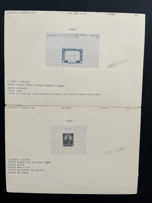 Colombia 1941 Airmail Complete Set of Index Copy Die Proofs x  13 + Progressive Die Proofs x 5. Scott C121-C133 var