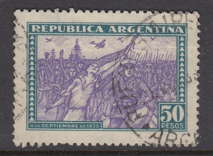 Argentina 1930 50p Dark Green & Violet Used. Scott 392