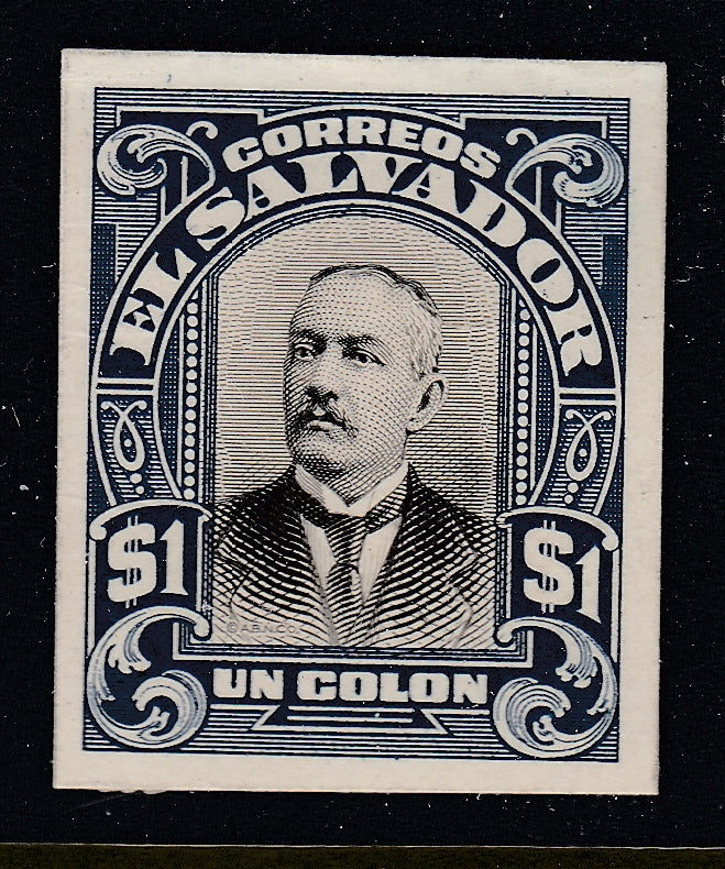 El Salvador 1919 1 col Dark Blue & Black Plate Proof. Scott 456 var