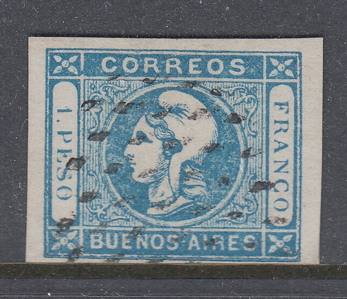 Argentina Buenos Aires 1862 2p Blue Cabecitas Used. Scott 13