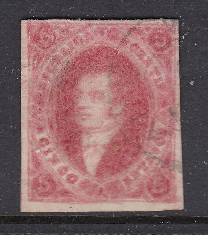 Argentina 1867-72 5c Rivadavia Rose Used. Scott 15