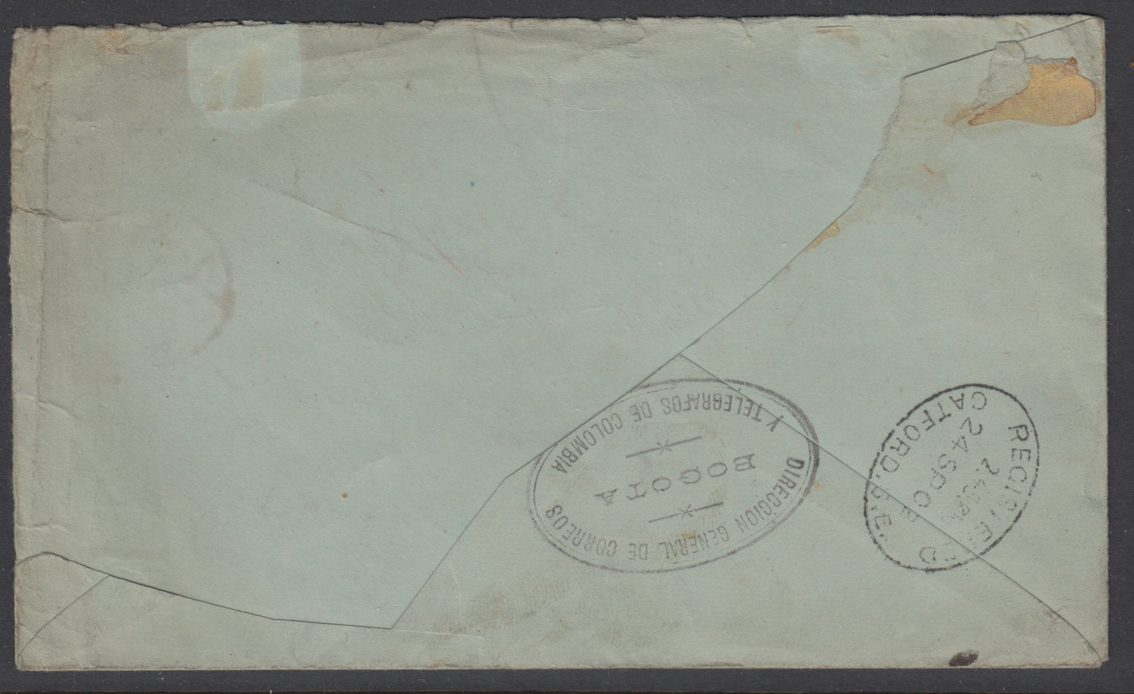 Colombia 1902 Servicio Postal Fluvial Registered Cover to London
