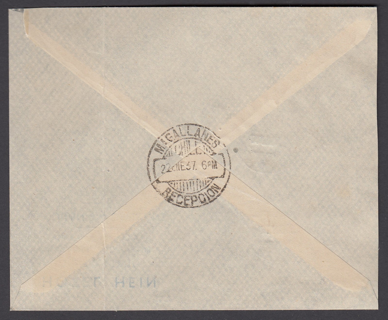 Chile 1937 First Flight Cover from Puerto Montt to Magallanes + Receipt