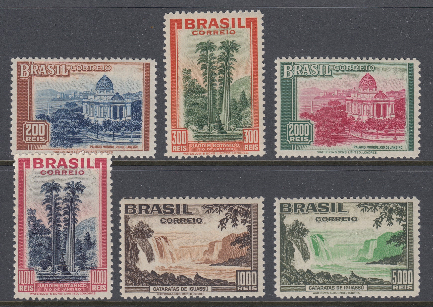 Brazil 1937-38 Pictorials Complete Set LMM. Scott 446-9 & 455-6