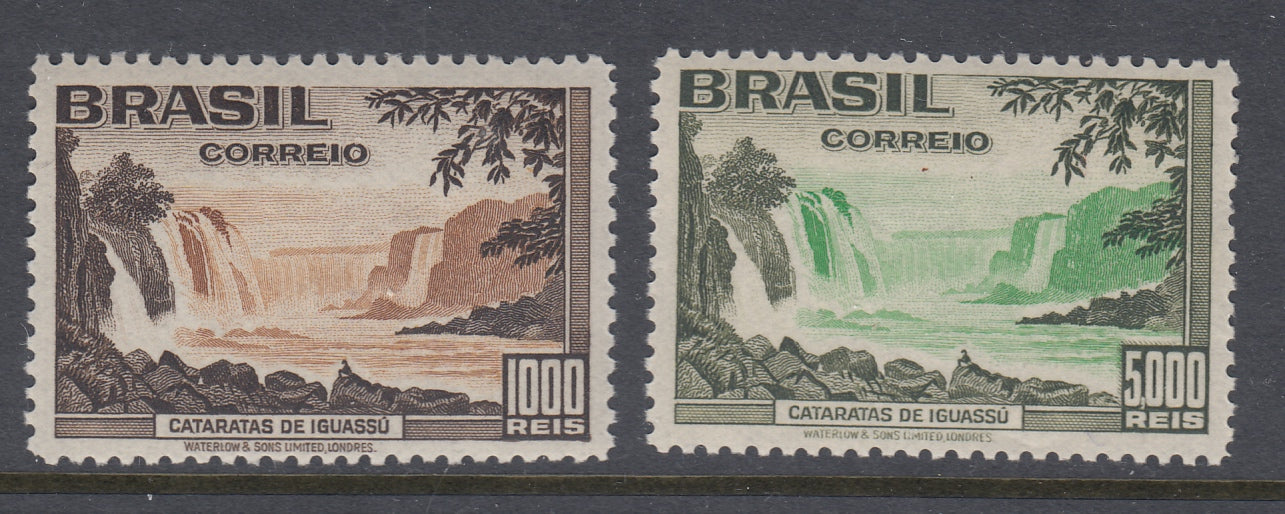 Brazil 1938 Iguassu Falls Complete Set MNH. Scott 455-456