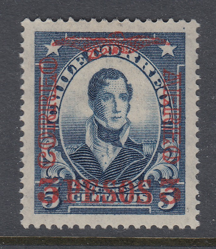 Chile 1928-32 3p on 5c Slate Blue VLM Mint. Scott C12