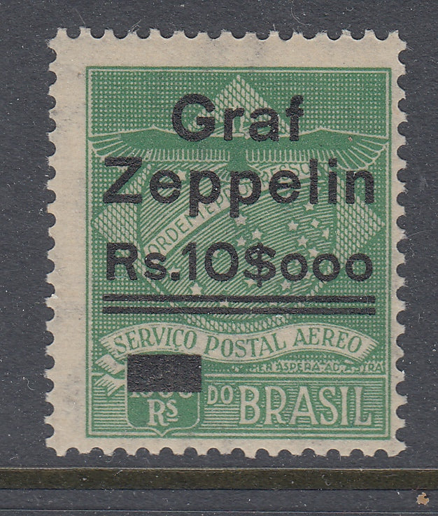 Brazil 1930 10,000r on 1300r Green MNH. Scott 4CL7