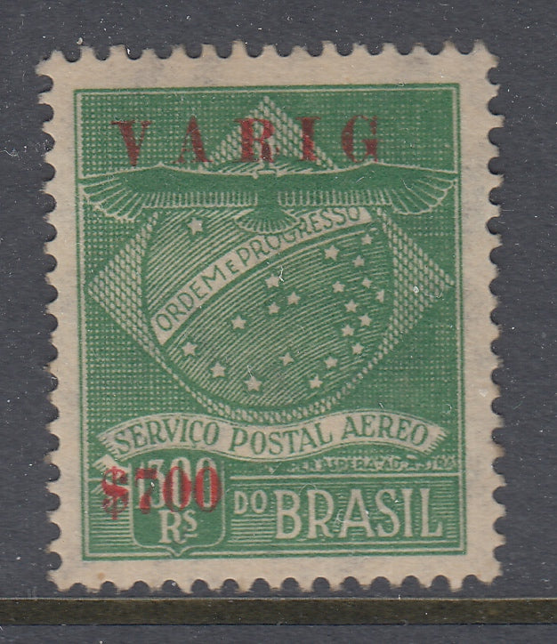 Brazil 1927 Varig 700r on 1300r Green MNH. Scott 3CL1