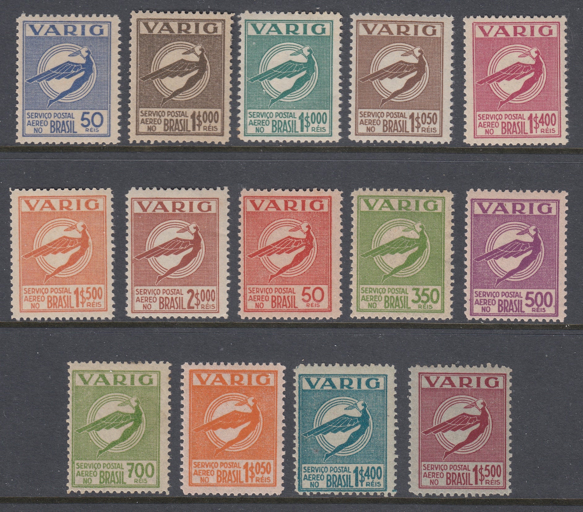 Brazil 1934 Varig Icarus Complete Sets x 2 MNH. Scott 3CL30-3CL43