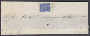 Ecuador 1865-72 Medio Real Ultramarine on Wrapper with Ibarra Cancellation