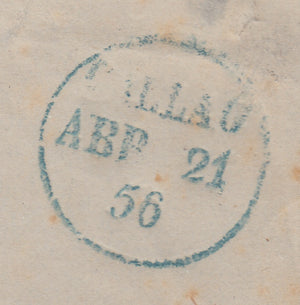 Peru 1856 Pre-Philatelic Front Cover, Callao CDS with Franca Boxed Cancel