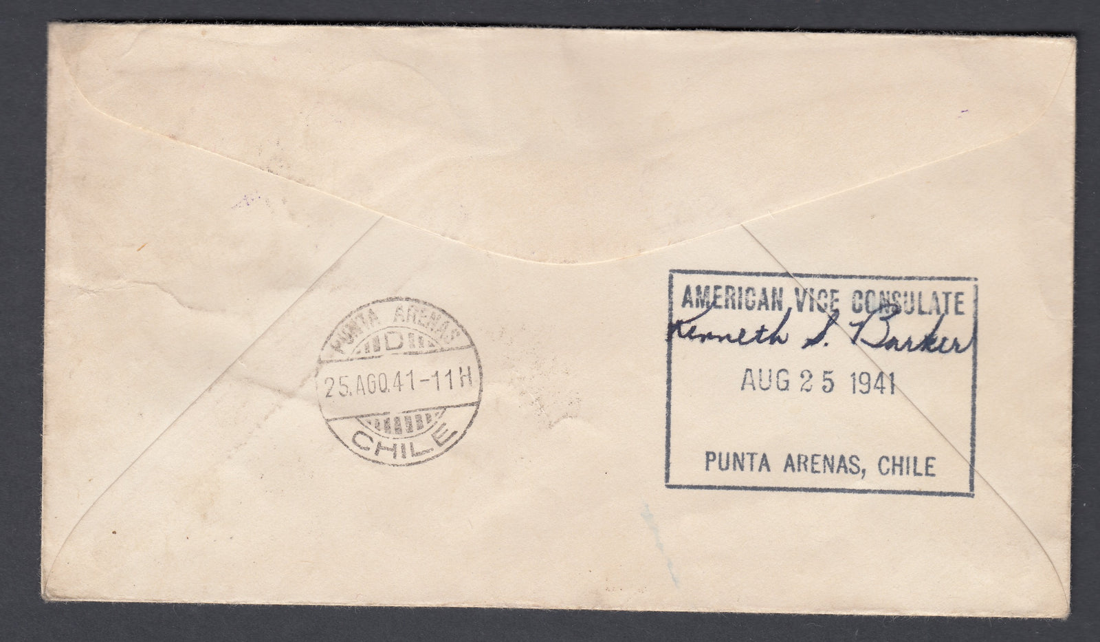 Chile 1941 Richardson Pan American Highway Expedition Cover, Cape Horn to England with Six Signatures