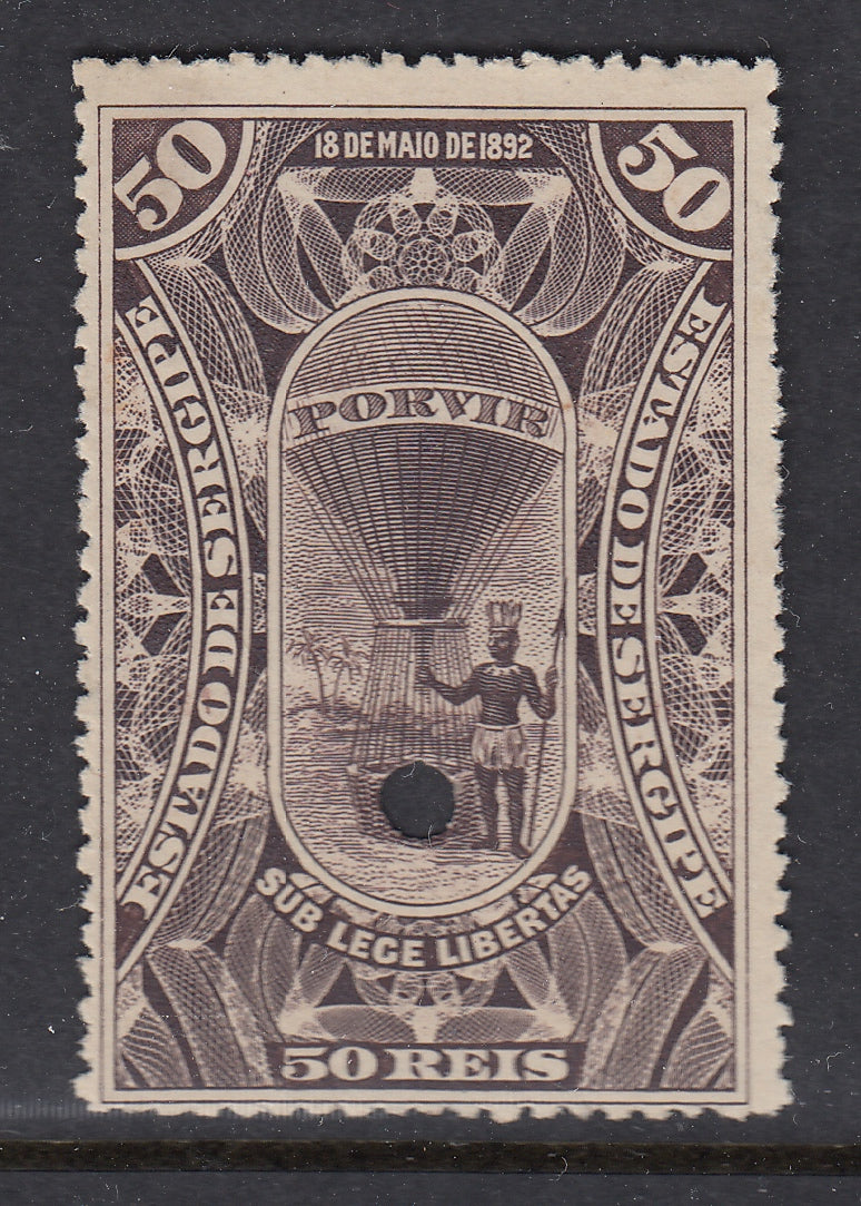 Brazil 1894 Sergipe 50r Revenue Waterlow Perforated Proof MNH