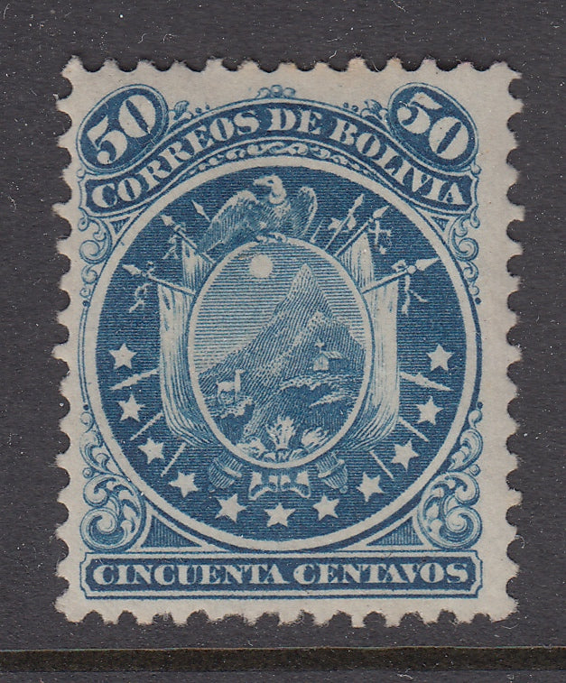 Bolivia 1868-69 50c Blue Eleven Stars LM Mint. Scott 17