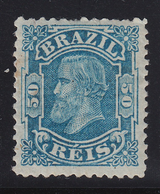 Brazil 1881 50r Blue Small Head M Mint. Scott 79
