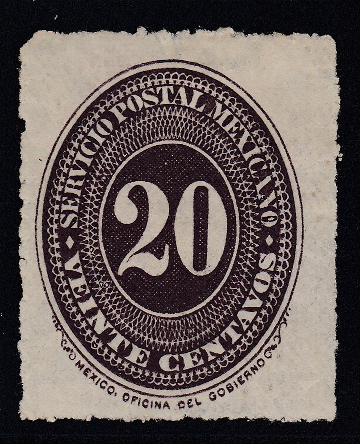 Mexico 1890-95 20c Dark Violet M Mint. Scott 220A
