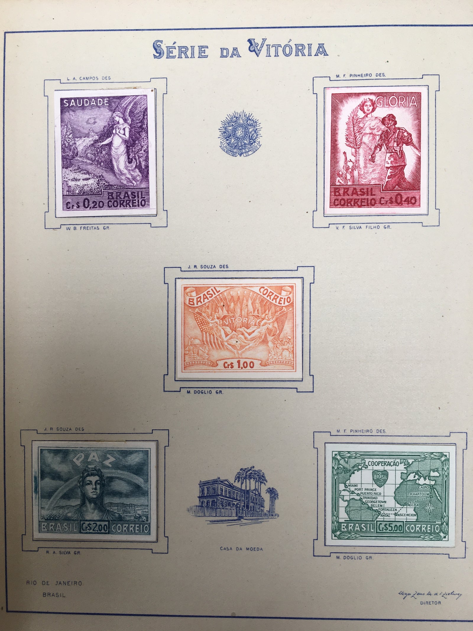 Brazil 1945 Victory Of The Allies Russian Presentation Booklet. Scott 628-632 var