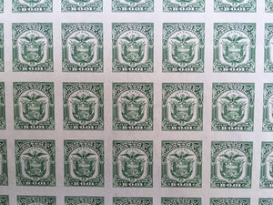 Panama 1925 1c Green Waterlow Revenue Plate Proof Complete Sheet