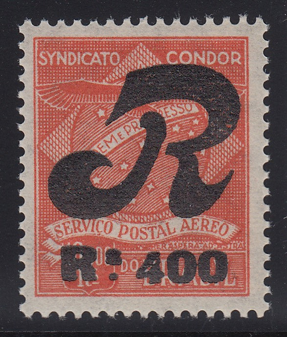 Brazil 1930 Syndicato Condor 400r on 10,000r  Airmail Registration. VLM Mint. Scott 1CLF2