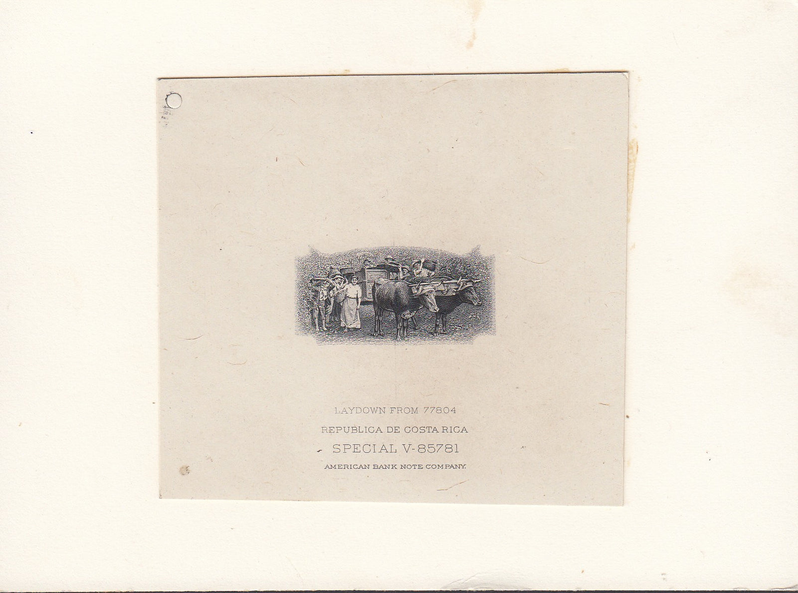 Costa Rica 1945 Coffee Harvesting Issue Vignette Laydown Die Proof. Scott 243-245 var