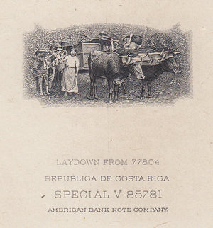 Costa Rica 1945 Coffee Harvesting Issue Vignette Laydown Die Proof. Scott 243-245 var