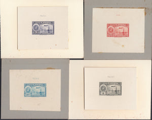 Venezuela 1938-39 Airmail Die Proofs x 4. Scott C84, C96, C103 & C109 var