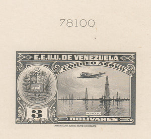 Venezuela 1938-39 Airmail Die Proofs x 4. Scott C84, C96, C103 & C109 var