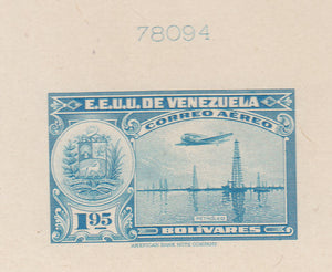 Venezuela 1938-39 Airmail Die Proofs x 4. Scott C84, C96, C103 & C109 var