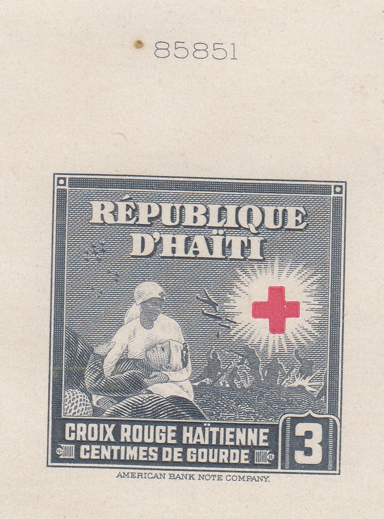 Haiti 1945 Red Cross Regular Issue Complete Set of Die Proofs. Scott 361-369 var