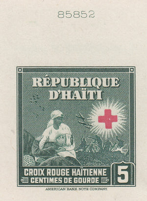 Haiti 1945 Red Cross Regular Issue Complete Set of Die Proofs. Scott 361-369 var