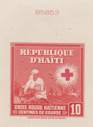 Haiti 1945 Red Cross Regular Issue Complete Set of Die Proofs. Scott 361-369 var