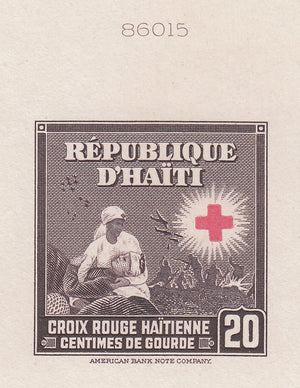 Haiti 1945 Red Cross Regular Issue Complete Set of Die Proofs. Scott 361-369 var