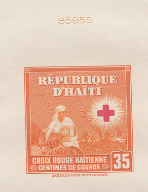 Haiti 1945 Red Cross Regular Issue Complete Set of Die Proofs. Scott 361-369 var