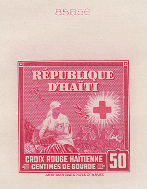 Haiti 1945 Red Cross Regular Issue Complete Set of Die Proofs. Scott 361-369 var
