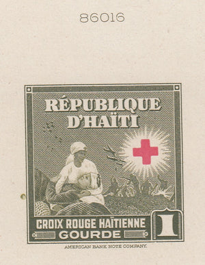 Haiti 1945 Red Cross Regular Issue Complete Set of Die Proofs. Scott 361-369 var