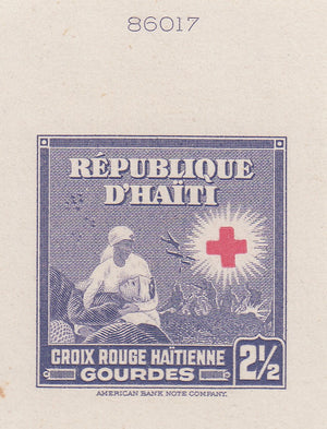 Haiti 1945 Red Cross Regular Issue Complete Set of Die Proofs. Scott 361-369 var