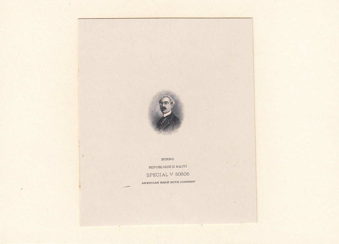 Haiti 1924 50c Borno Vignette Die Proof. Scott 318 var