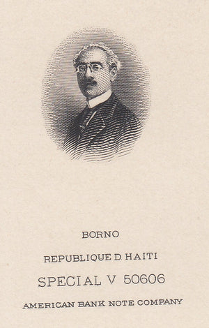 Haiti 1924 50c Borno Vignette Die Proof. Scott 318 var