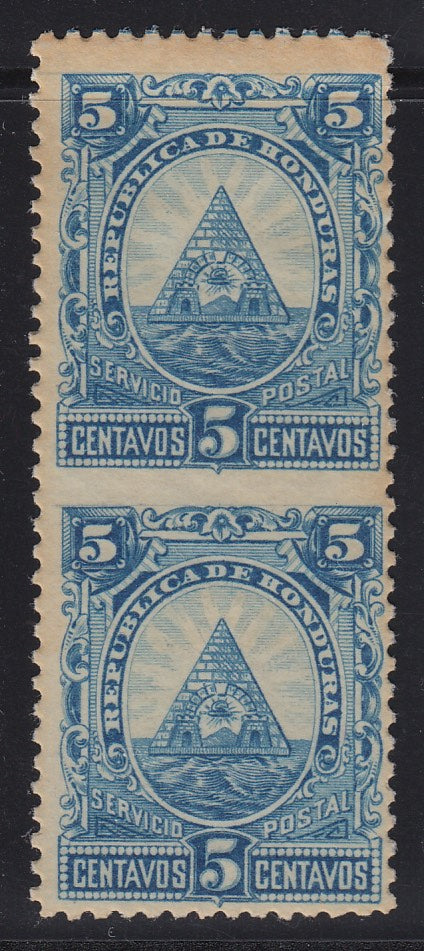 Honduras 1890 5c Blue Imperforate Inbetween Pair Error MNH/ M Mint. Scott 42 var