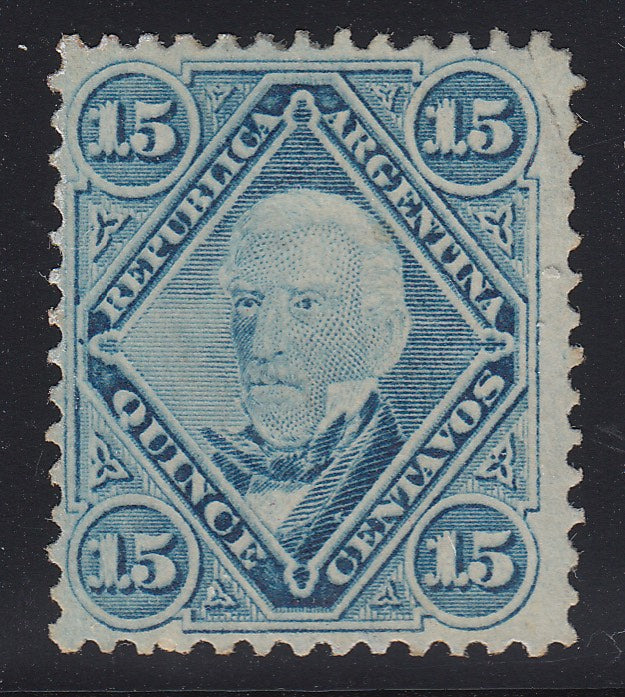 Argentina 1867-78 15c Blue San Martin M Mint. Scott 19