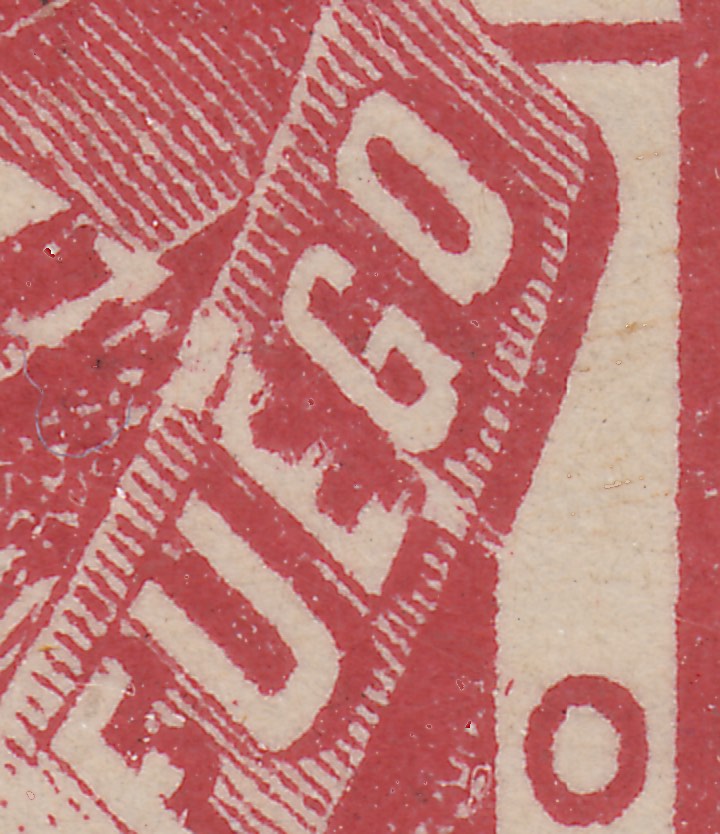 Tierra del Fuego 1891 10c Carmine Rose Block Showing Position 68 Plate Flaw MNH. Scott Unlisted, SG1